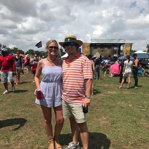 blue and white striped romper